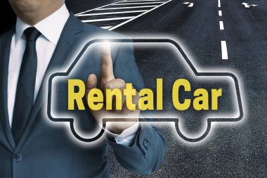 Kiralık Araba otomatik touchscreen iş adam kavramı tarafından işletilmektedir
