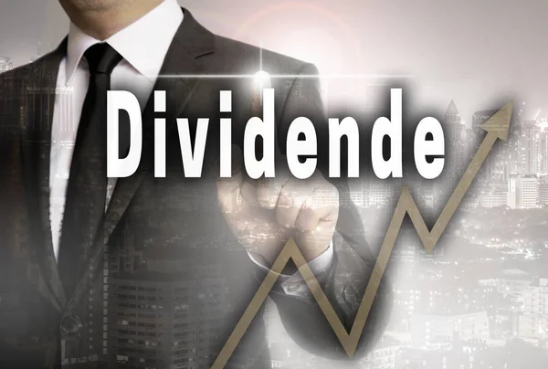 Dividende （在德国的股息） 显示由商人概念 — 图库照片