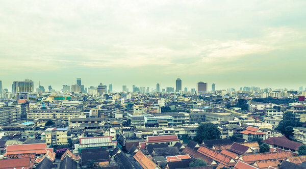 Skyline panorama Bangkok Thailand.