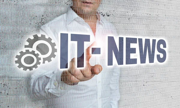 Het nieuws met matrix en zakenman concept — Stockfoto