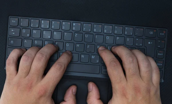 Hands typing on keyboard concept — Stock Photo, Image