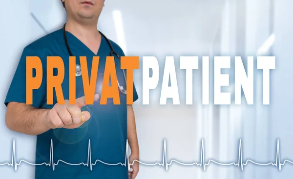 Privatpatient (in german Private patient) doctor shows on viewer — Stock Photo, Image