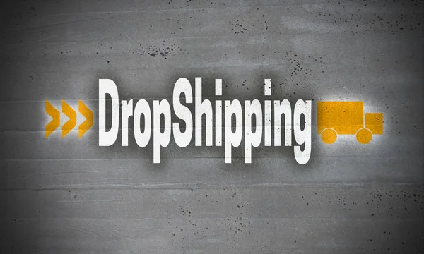 Dropshipping on concrete wall background — Stock Photo, Image