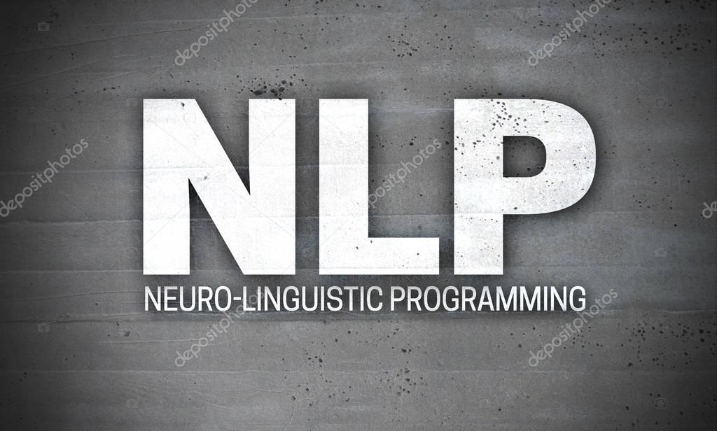 NLP on concrete wall background