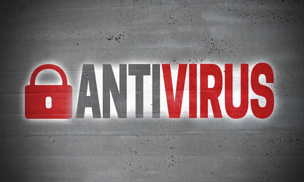 Antivirus on concrete wall concept background — Stock Photo, Image