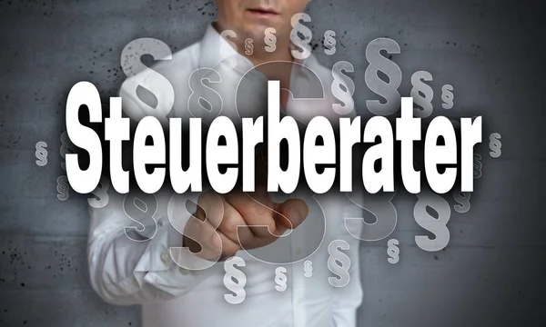 Steuerberater (in german Tax consultant) touchscreen is operated — Stock Photo, Image