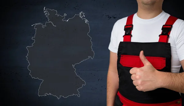Mapa Německo je znázorněn řemeslník koncept. — Stock fotografie