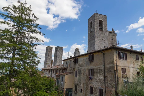 Tornen i San Gimignano Toscana Italien — Stockfoto