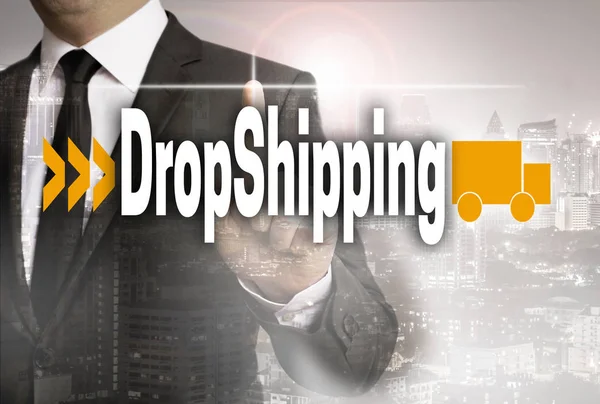Dropshipping είναι φαίνεται από την έννοια του επιχειρηματία — Φωτογραφία Αρχείου