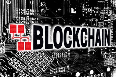 Devre levhasını konsepti ile Blockchain