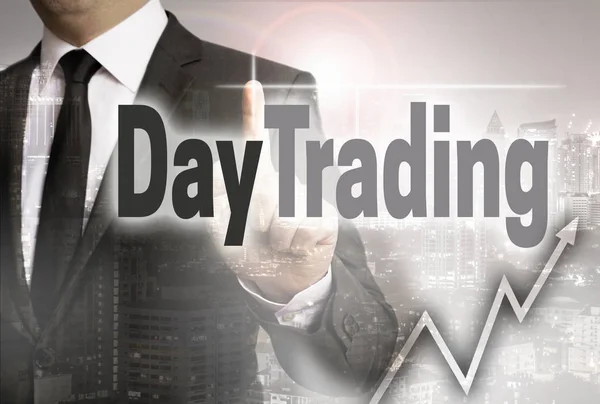 Day trading is shown by businessman concept — Stock Photo, Image