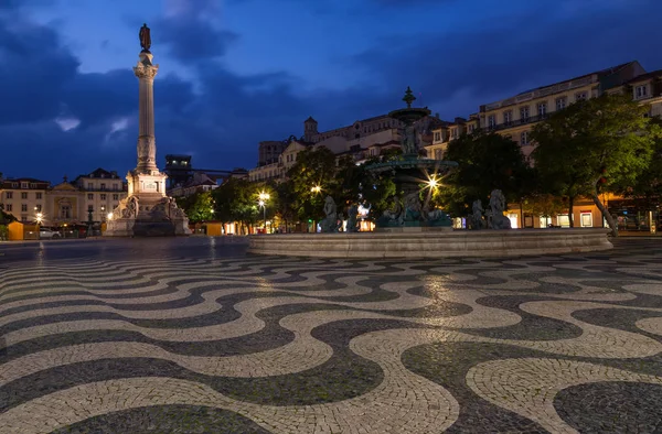 Plaza Rossio en el centro de Lisboa — Foto de Stock