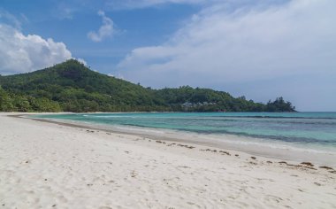 Baie Lazare Sandy beach on Mahe Seychelles clipart
