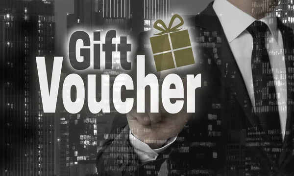 Gift Voucher concept blijkt uit zakenman — Stockfoto