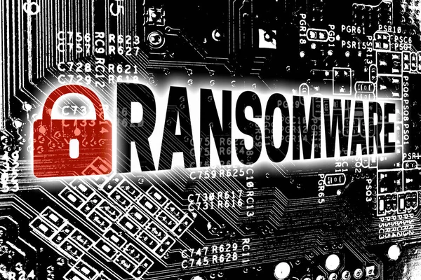 Ransomware met printplaat concept — Stockfoto