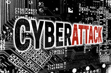 Devre levhasını kavramı arka plan ile Cyberattack