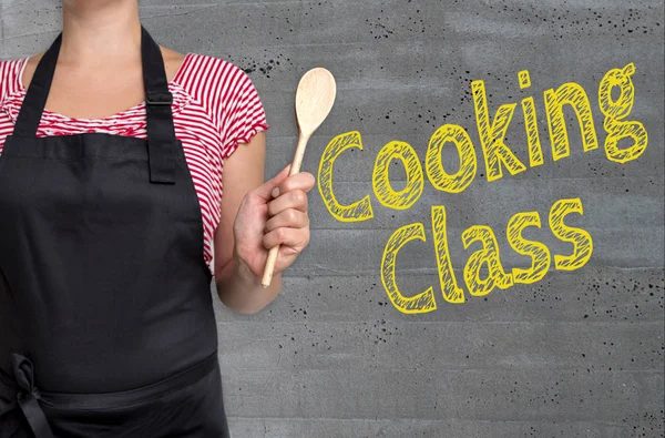 Концепция кулинарного класса показана поваром — стоковое фото