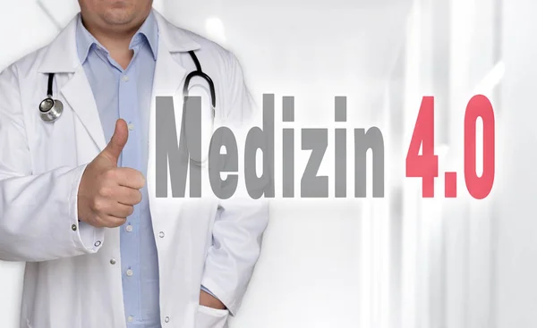 Medizin 4.0 (in german Medicine) concept and doctor with thumbs — Stock Photo, Image