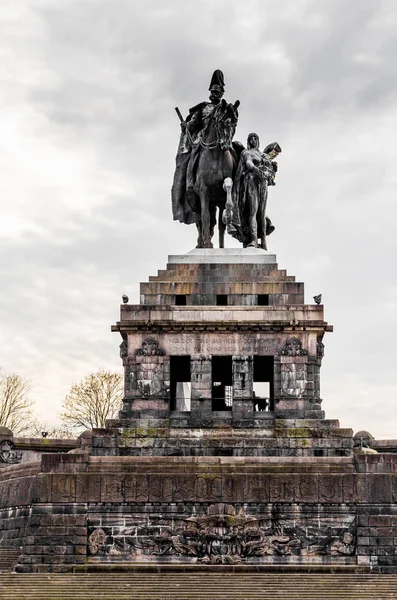 Kaiser Wilhelm Memorial Deutsches Eck in Koblenz Rhineland-Palat — Fotografia de Stock