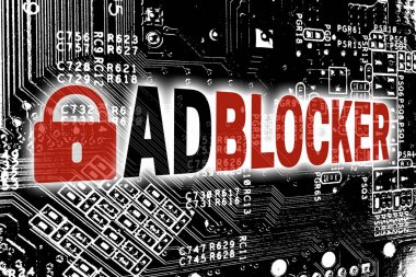 Adblocker devre kartı kavramı arka plan ile