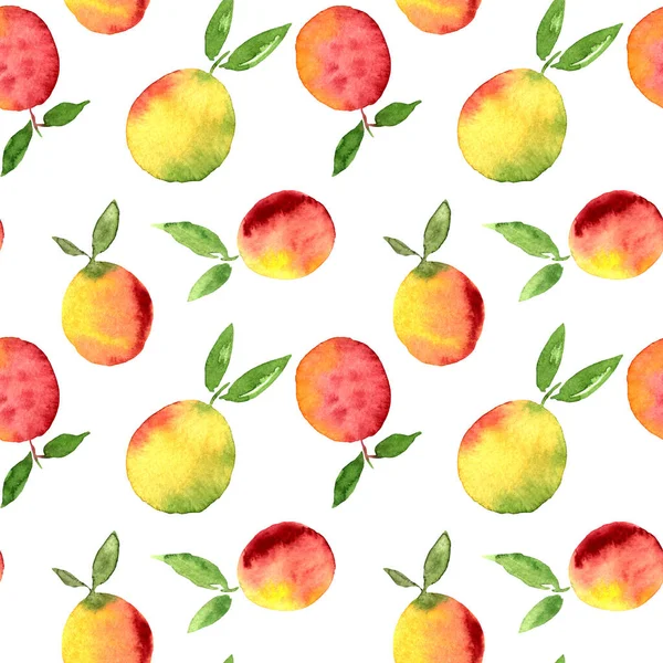 Apricot Peach Watercolor Seamless Pattern Endless Print Textile Clothes Fashion — Stock Photo, Image