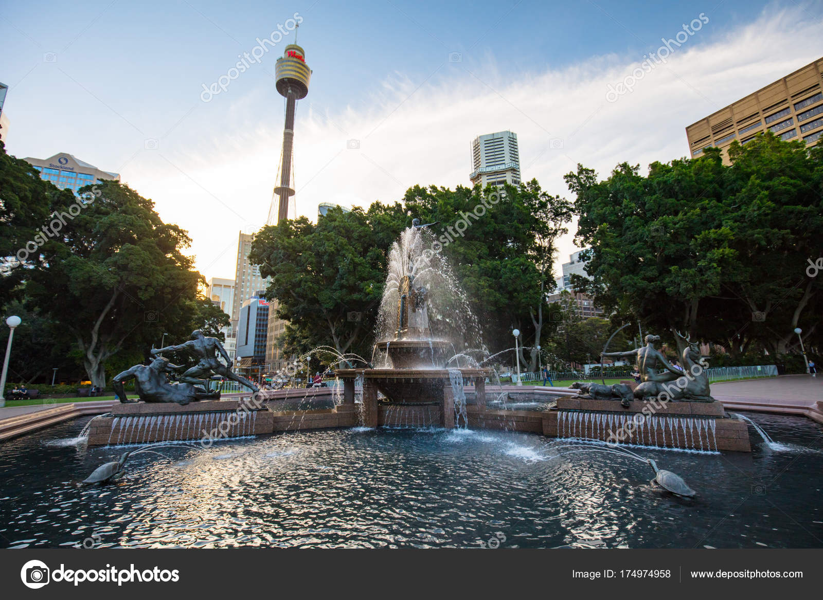 Sydney Hyde Park Archibald Fountain Stock Photo C Filedimage
