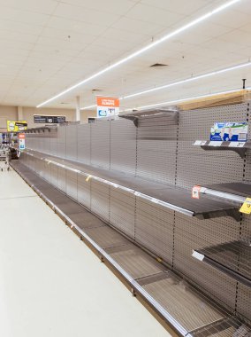 Corona Virüs Korkusu nedeniyle Avustralya süpermarketlerinden panik satın alma