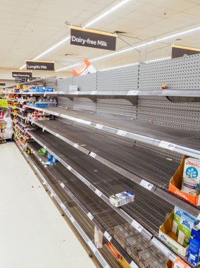 Corona Virüs Korkusu nedeniyle Avustralya süpermarketlerinden panik satın alma