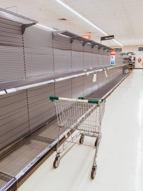 Corona Virüs Korkusu nedeniyle Avustralya süpermarketlerinden panik satın alma