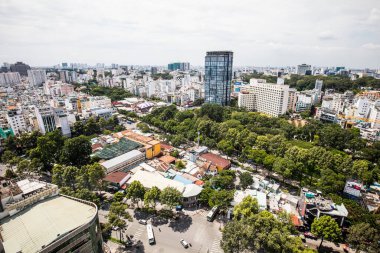 Ho Chi Minh Şehri üzerinde hava manzarası