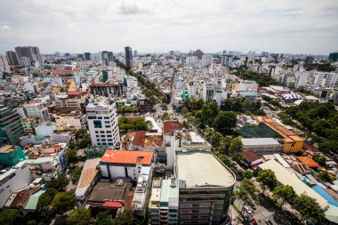 Ho Chi Minh Şehri üzerinde hava manzarası