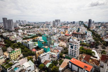 Ho Chi Minh Şehri üzerinde hava manzarası
