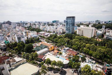 Ho Chi Minh Şehri üzerinde hava manzarası