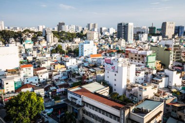 Ho Chi Minh Şehri üzerinde hava manzarası