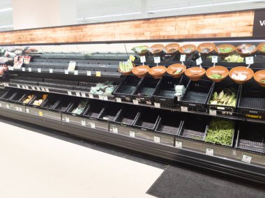 Avustralya süpermarketinde boş raflar