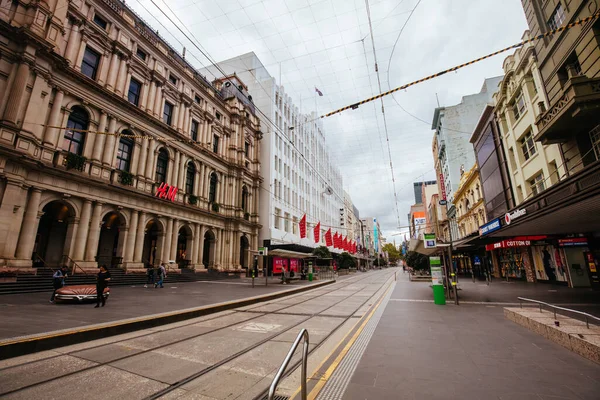 Calles tranquilas de Melbourne y lugares de interés durante la pandemia del Coronavirus —  Fotos de Stock