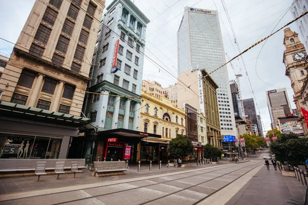 Rues et monuments tranquilles de Melbourne pendant la pandémie de coronavirus — Photo