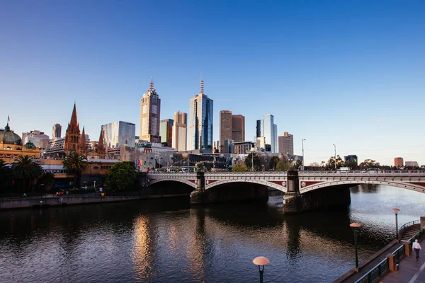 Melbourne Skyline ao pôr-do-sol — Fotografia de Stock
