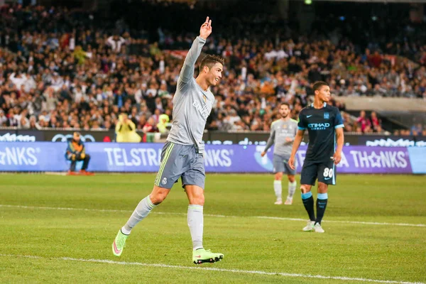 Manchester City vs Real Madrid v zápase 3 Mezinárodního poháru mistrů 2015 Austrálie — Stock fotografie