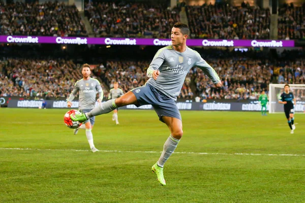 Manchester City vs Real Madrid în meciul 3 al Cupei Mondiale a Campionilor 2015 Australia — Fotografie, imagine de stoc