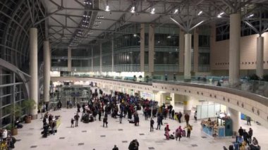 İnsanlar Domodedovo Uluslararası Havaalanı, Rusya, hd video ile ses