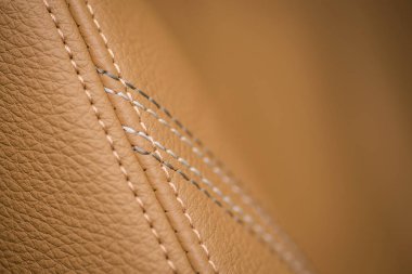 Araba deri malzeme. Arka planda iç fotoğraf.