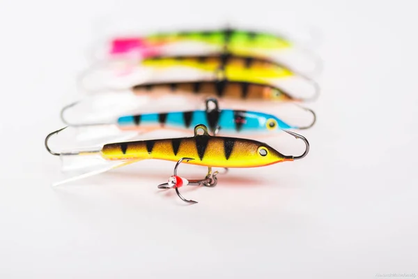 Winter fishing lures. Fishing balancers. — ストック写真