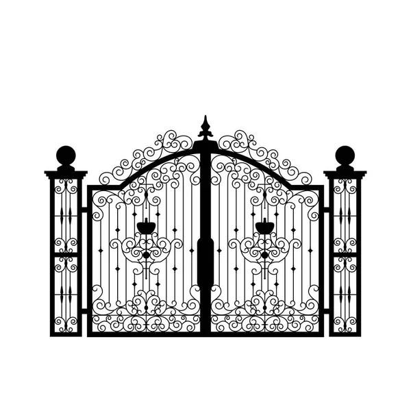 Illustration vectorielle de porte forgée sur fond blanc. PSE10 . — Image vectorielle