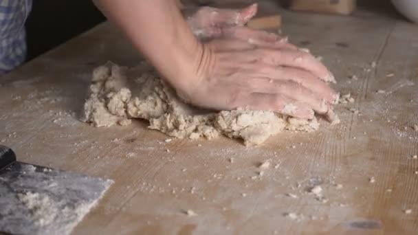 Uzavřít Proces Domácí Vegan Gnocchi Těstoviny Celou Pšeničnou Moukou Kuchařka — Stock video