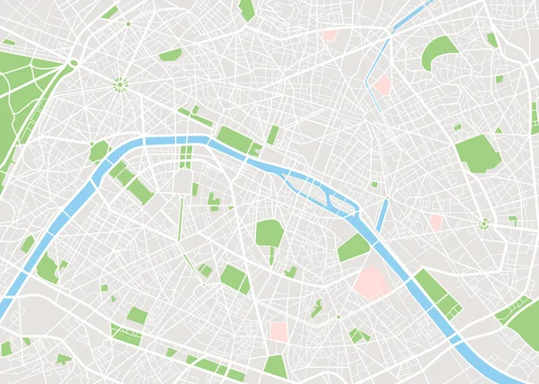 Plattegrond van de stad Parijs — Stockvector