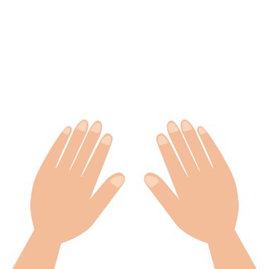 Beyaz arka planda izole edilmiş elleri kapatın. Parmakları olan iki avuç içi. Vücut parçası