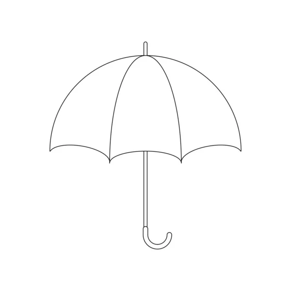 Ilustração linha guarda-chuva. Linha vetorial guarda-sol isolado no fundo branco — Vetor de Stock
