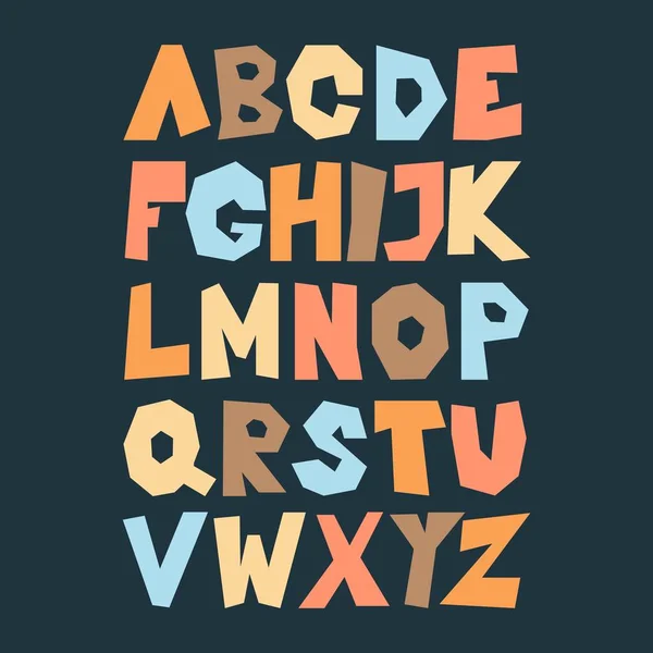 Engelse alfabet vector, typografie ontwerp. Achtergrond met set decoratieve Latijnse letters. — Stockvector
