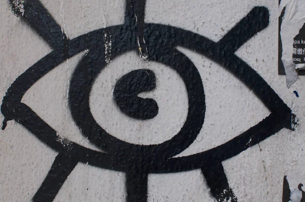 Imagen de cerca de un graffiti Eye — Foto de Stock
